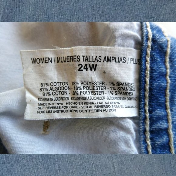 Gloria Vanderbilt Embroidered Denim Bermuda Shorts 24W - Picture 7 of 7